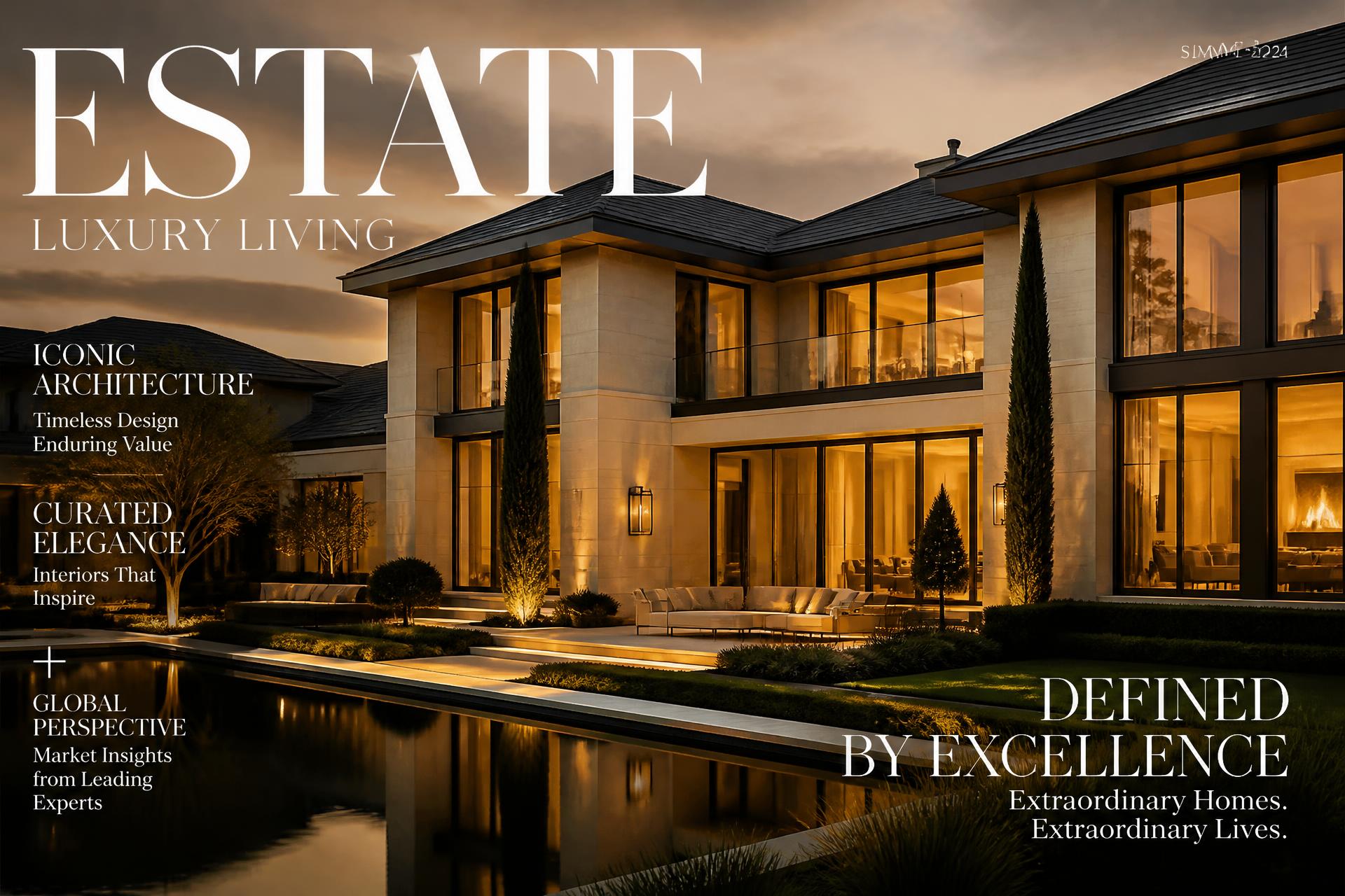 Luxury estate at golden hour